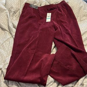 NWT Alfred Dunner Maroon Corduroy Pants Size 16p